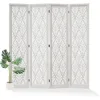 Folding Room Divider, 66.9 Inch Wood Carved Privacy Screens, Free Assembled Freestanding Simple Decorative Partition 1