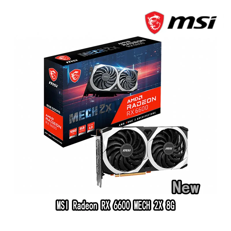  MSI Radeon RX 6600 MECH 2X 8G NEW GDDR6 128-bit  7nm RX6600 Video Cards GPU Graphic Card DeskTop CPU Motherboard 