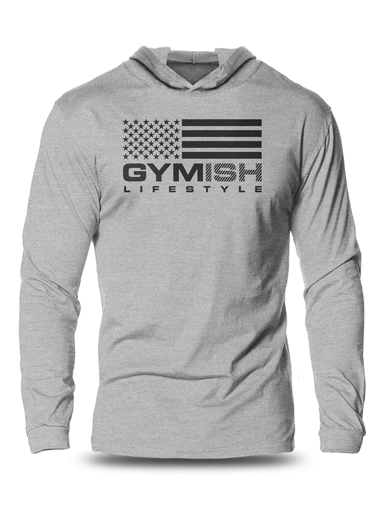 

Spring and Autumn Men's Long-Sleeved Hoodie Indoor Sports Fitness Thin Sweatshirt Suitable for Men's Running Exercise Tops