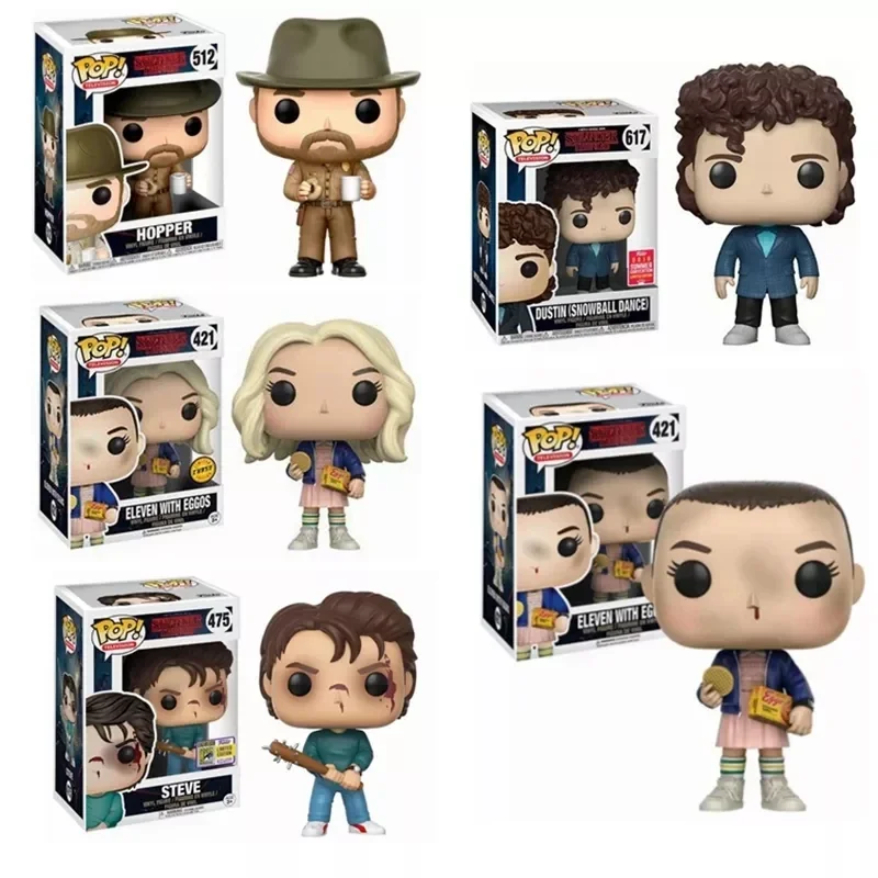Funko Pop Stranger Toys Dustin 593 Eleven 511 Nancy 514 Brener-Things Vinyl Action Figure Collection Modelli Per Regali Per Bambini