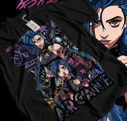 Arcane - Inspired Japanese Anime Cartoon Black T - Shirt - XXXL (White)