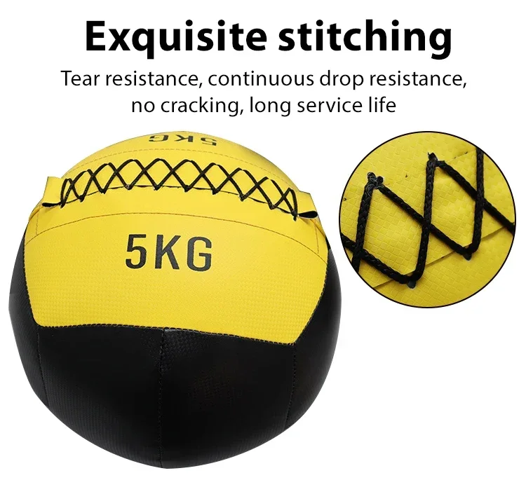 Gym Equipment 2kg Weighted Fitness Exercise Leather Soft Slam Medicine Ball