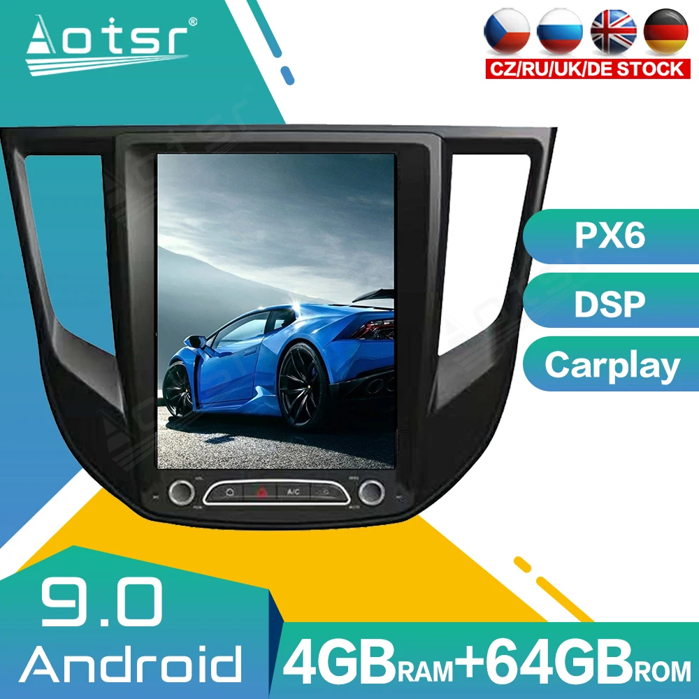 

For Mitsubishi Lancer 2017 2018 2019 2020 Android 10.0 Tesla Style Car Radio 4G+64GB GPS Multimedia Player Auto Stereo Head Unit