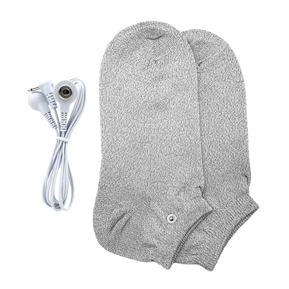 Guanti Conduttivi Per Elettrodi Tens In Fibra D'Argento Guanti Ems Electric Foot Massage Therapy Socks Cable For Digital Body Back Massager