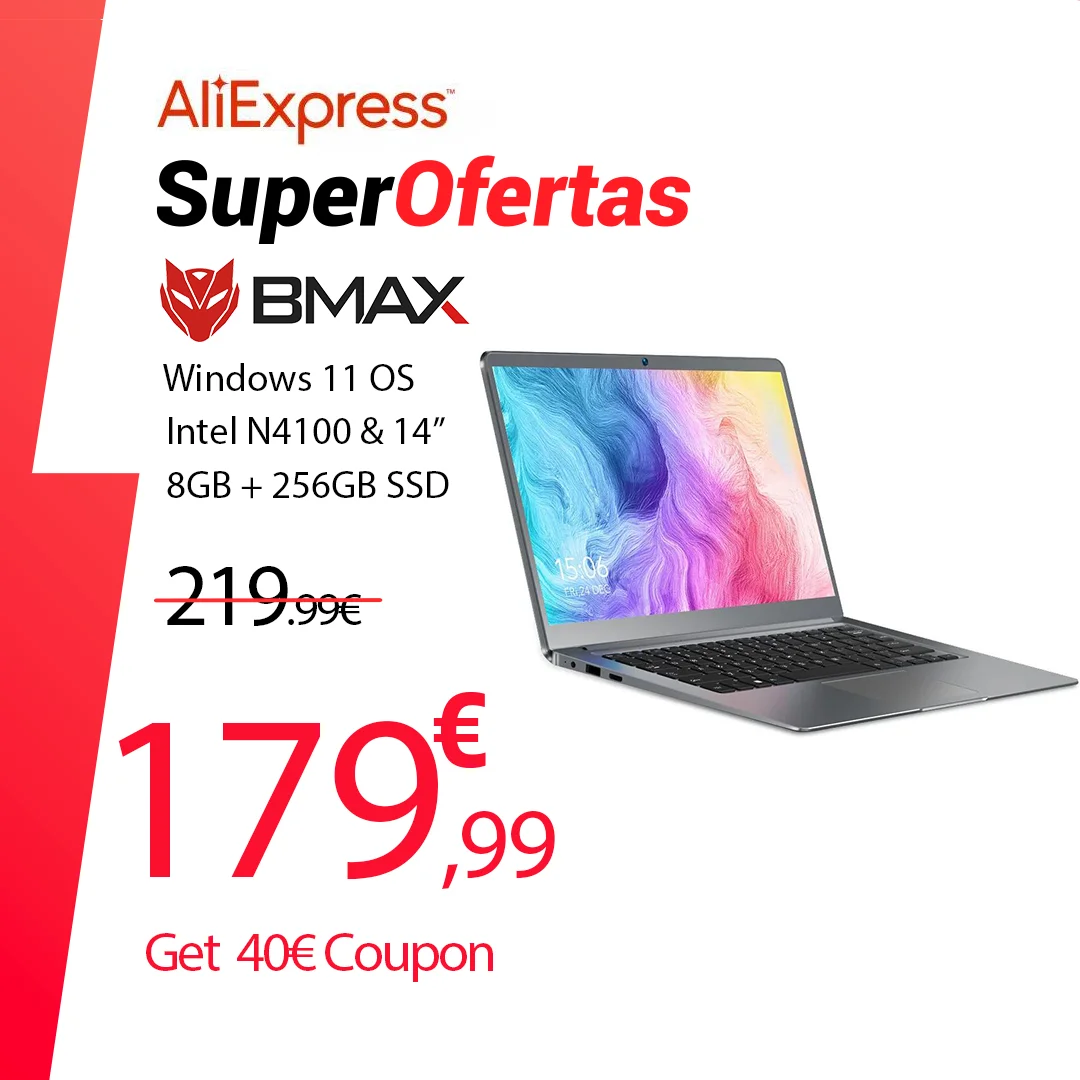 BMAX-ordenador portátil S14 Intel N4100, 1920×1080, 14 pulgadas, 8GB de RAM, 256GB de SSD, Windows 11, Notebook, Wifi Dual, USB