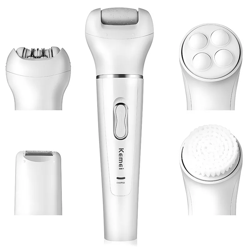 Kemei KM-2199 5 in 1 Full Body Shave Facial Cleansing Massage Ladies Care Set Painless Epilator 3