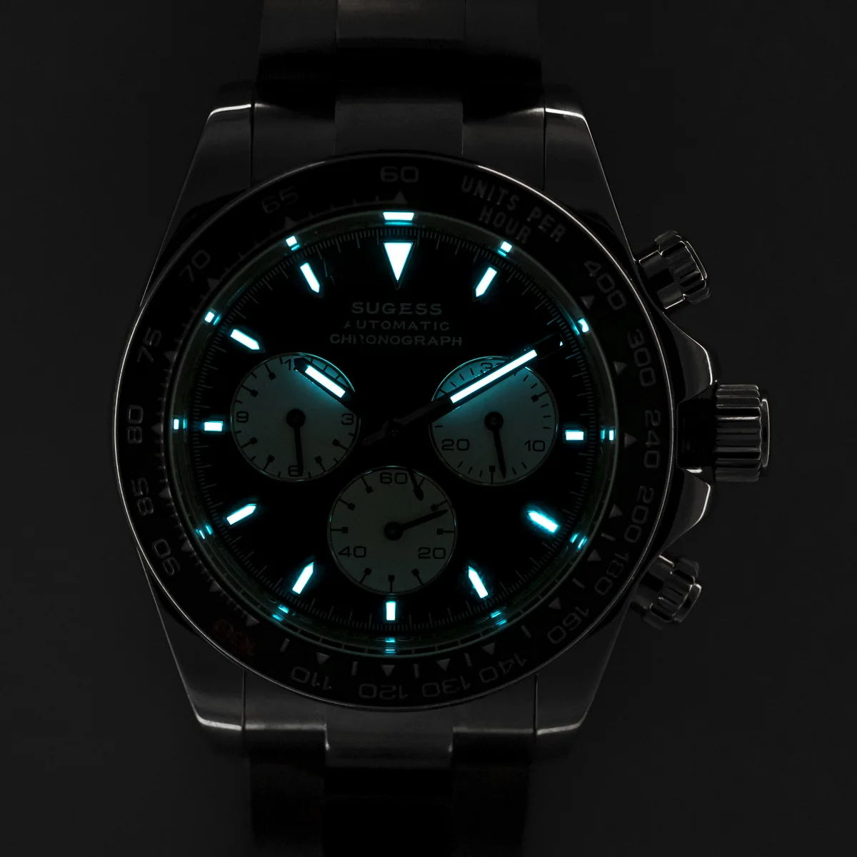 Sugess Panda Chronograph Movement Automatic Mechanical Chronograph Wristwatch Waterproof Diving Men Watches Ceramic Bezel Tona 3