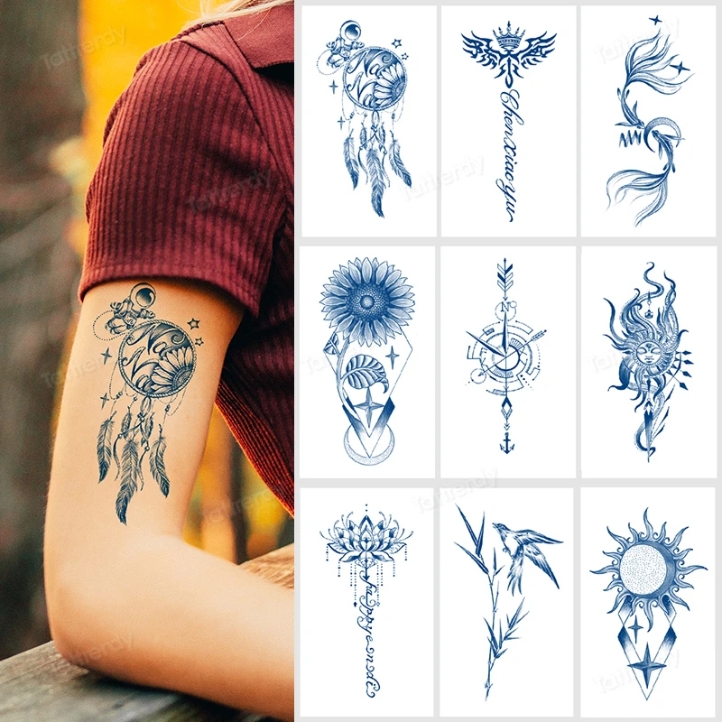 juice ink tattoo words letter star face butterfly waterproof temporary  tattoos ankle hand neck arm tattoo fake water transfer - AliExpress