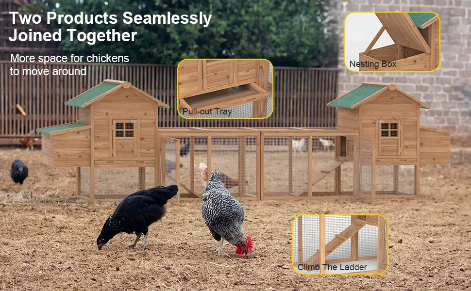 Chicken coop with run cage