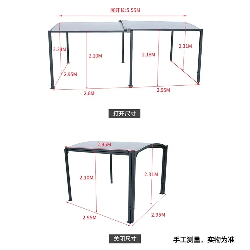 Garage Mobile, Capannone Per Auto, Capannone Per Parcheggio, Tettoia Per Uso Domestico, Tenda, Villa, Cortile, Telescopico Per Esterni