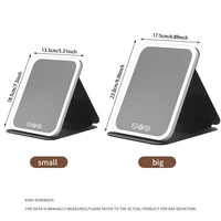 3 Colors Dimmable LED Makeup Mirror with Touch Screen Fold Cosmetic Makeup Mirror Rechargeable Tabletop for Travel & Home Use 4