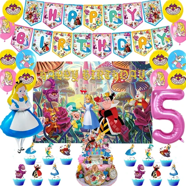 Alice In Wonderland Latex Balloons Banners Alice Ballon Boys Girls