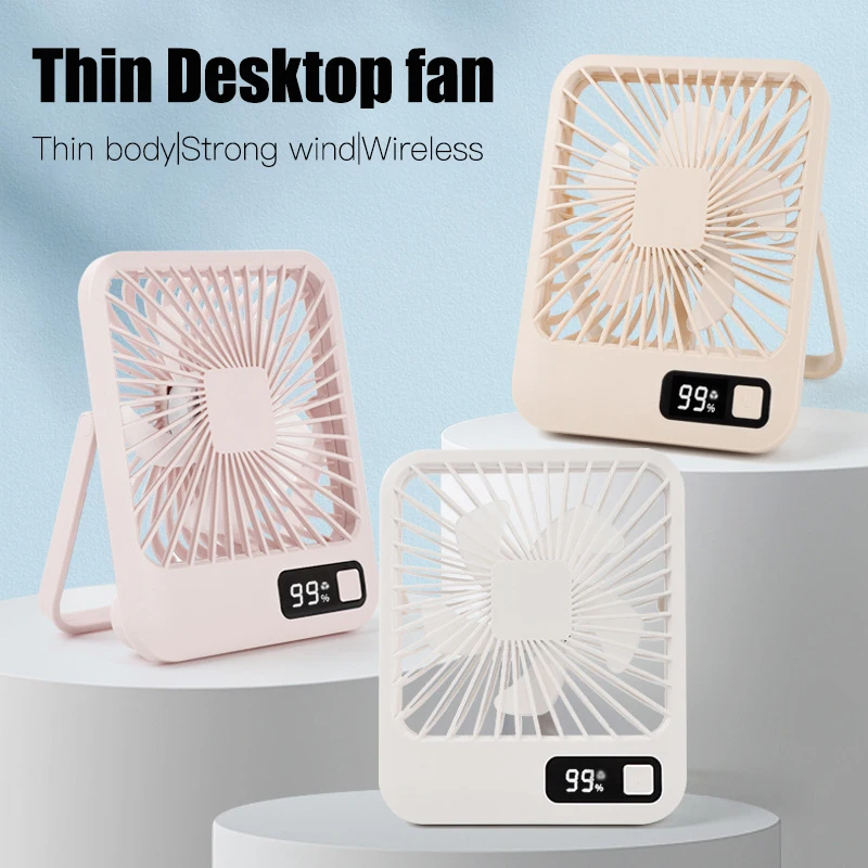 Small Desk Foldable Fan USB Portable Quiet Table Fan Rechargeable Strong Airflow Cooling Fan With 4 Speeds Powerful Wind