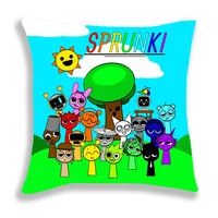 Horror Game Character Pillow Covers Sprunki Cartoon Pillow Case Sofa Decorative Home Single-sided Printing Sprunki Cushion Cover 2