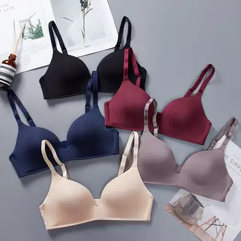 Reggiseno Wireless in seta di ghiaccio Sexy Ultra sottile per le donne biancheria intima Sexy Push Up Lingerie semplice reggiseno senza cuciture Bralettle