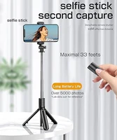 Bluetooth Wireless Selfie Stick Tripod Stand with Light Remote Extendable Tripod for iPhone Mobile Phone Tiktok Live Streaming - Image 4
