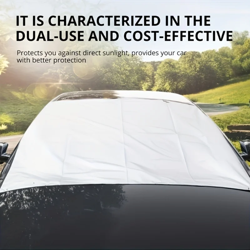 1PC Car Windshield Sunshade, Car Snow Cover - Foldable, Ice, Sunlight and Precipitation Protection Cover, Snow Blocking Artifact