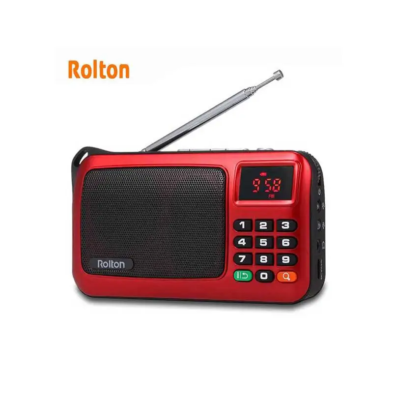 Rolton W405 Digital Mini Mp3 Music Player Portable Fm Radio Speaker Tf Usb Disk Player With Flashlight