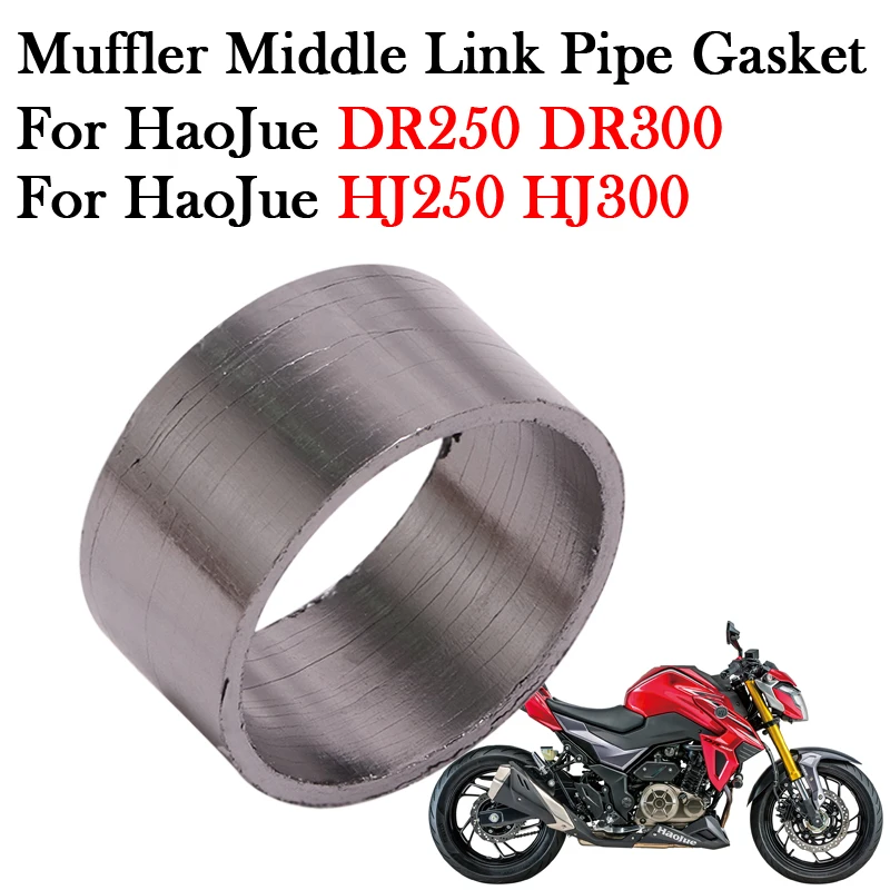 O-Ring Motorcycle Escape Muffler Bike Mid Tube Exhaust Middle Link Pipe Gasket For HaoJue DR250 DR300 HJ250 HJ300 DR HJ 250 300