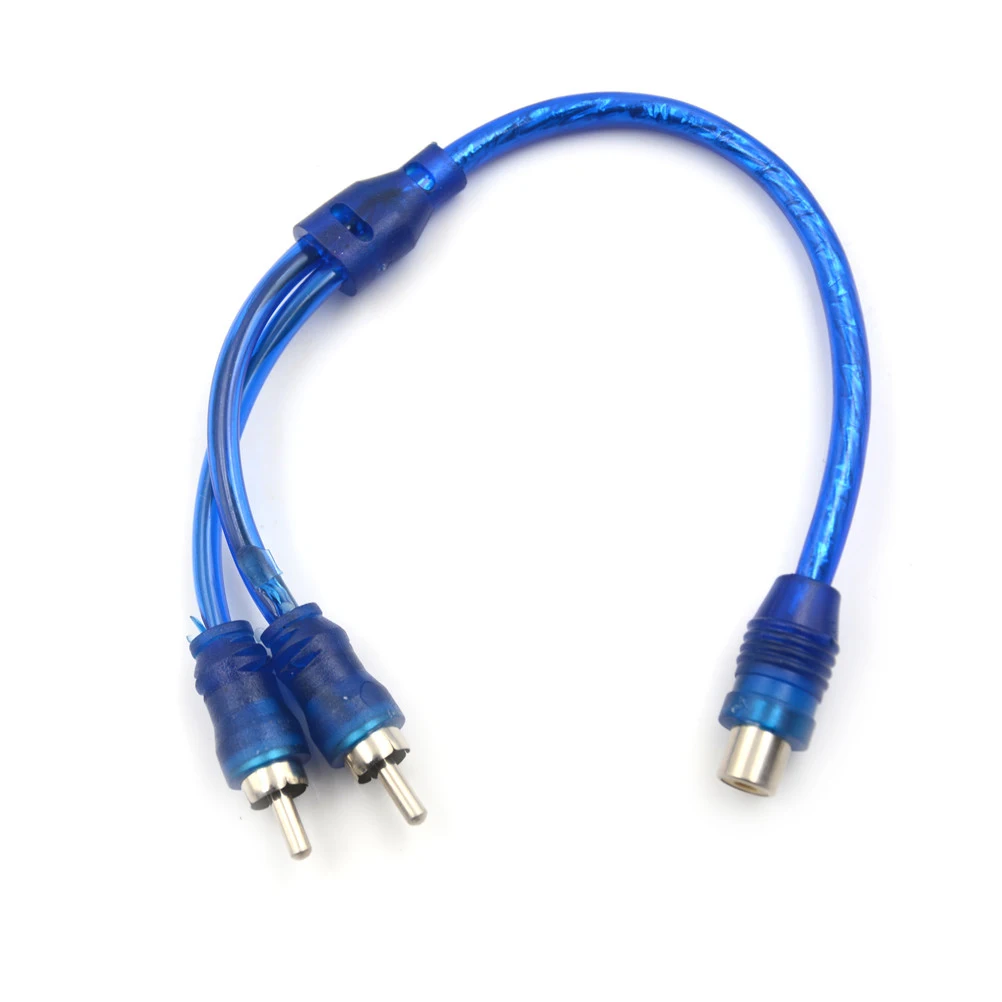 1 RCA Female To 2 Male Splitter Stereo Audio Y Adapter Cable Wire Connector