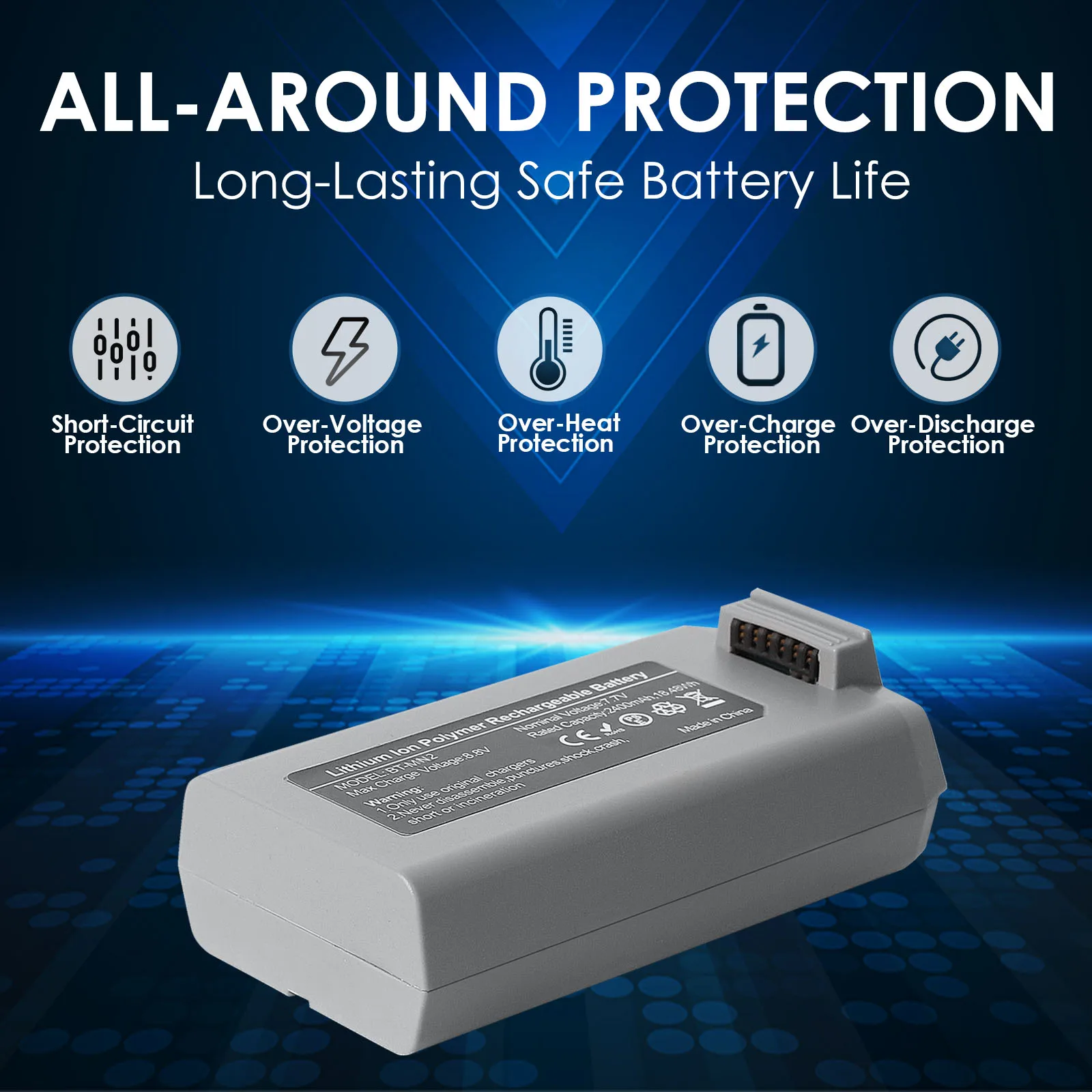 RC Drone Battery Drone Battery Rechargeable Li Ion Battery 2400mAh 31 Minute Flight Time For Mini 2 Compatible With Mini 4K / SE / 2 SE