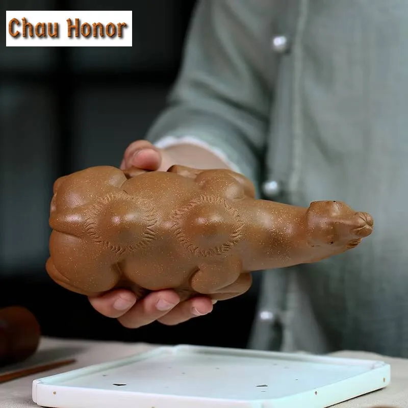 Creative Yixing Raw Ore Duan Mud Desert Camel Purple Clay Tea Pets Handmade Household Coffee Table Office Decoration Accessories