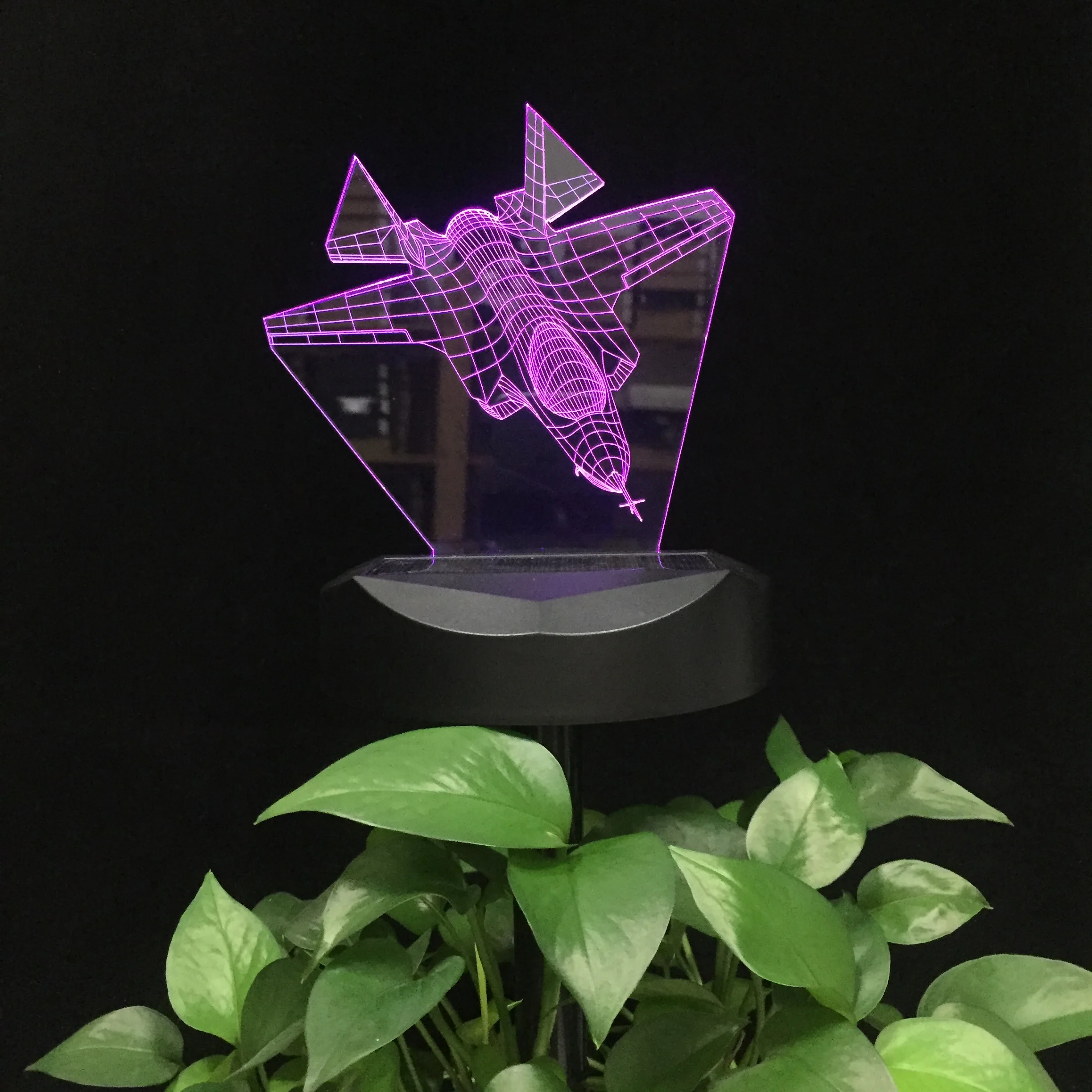 

Bombardment Aircraft Solar Powered Landscape Lighting Garden Light Plane 3D LED Night Lamp Waterproof for Yard Gift