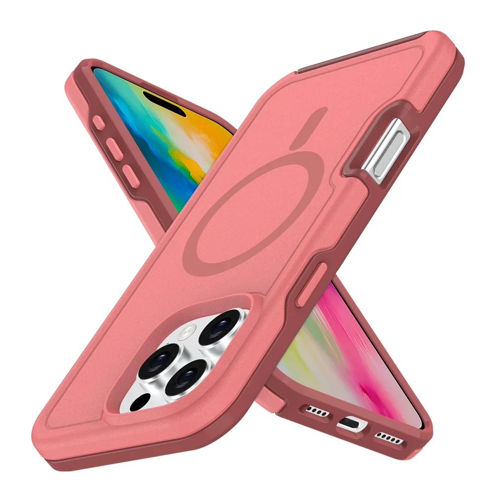 Luxury Matte Magnetic Shockproof Phone Case with Dual Layer Protection