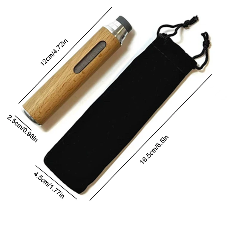 1pc Portable Ashtrays Anti Soot-flying Cigarette Cover Handheld Car Ashtray Wooden Cigarette Holder Ash Tray with Storage Bag car ashtray portable ashtray