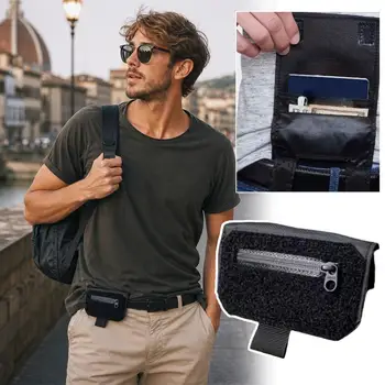Portafoglio da Cintura Portatile, Regalo per Uomo, Sottile e Nascosto, Porta Soldi da Viaggio per Contanti, Carte e Passaporto, per Oggetti Essenziali Quotidiani e da Viaggio