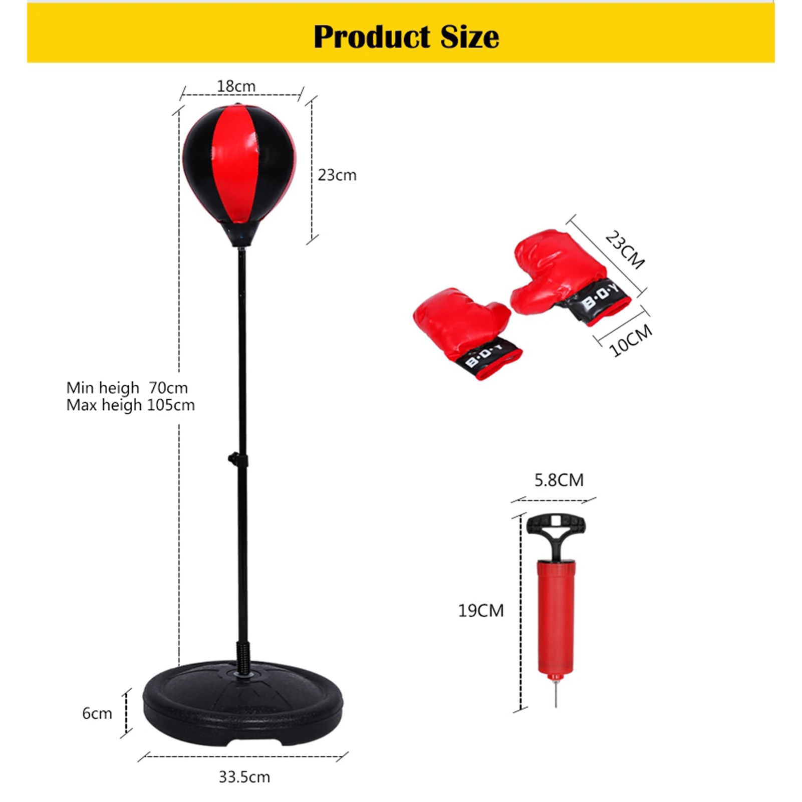 Children Boxing Set Adjustable Height Kids Punching Ball Bag Speed Boxing Sports Set Fighting Game With Gloves Kids Boxing Ball 6