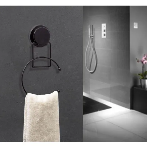 

Ocean Home Magic Fix Magic sticky black round towel holder