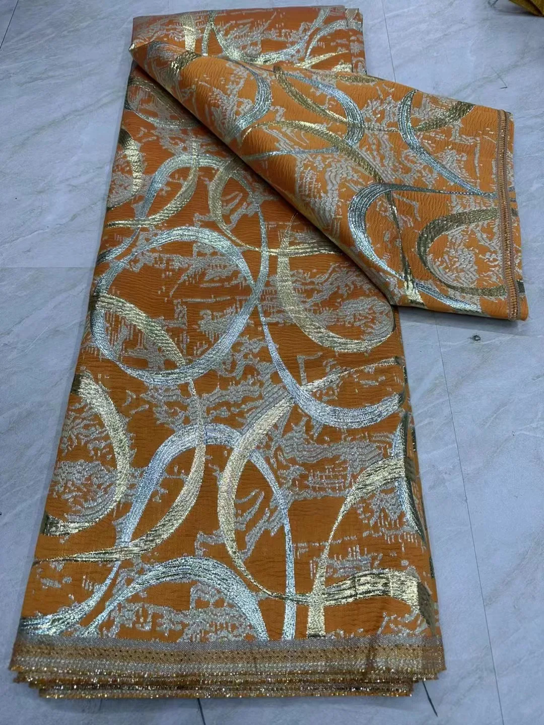 

2024 High Quality African Brocade Lace Fabric Nigerian Jacquard Lace Fabric African Lace Fabric for Women Party Dress Sew
