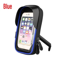 Waterproof Multi - Function GPS & Mobile Phone Holder with Card Storage for Bikes and Motorcycles (Motorcycle Blue)