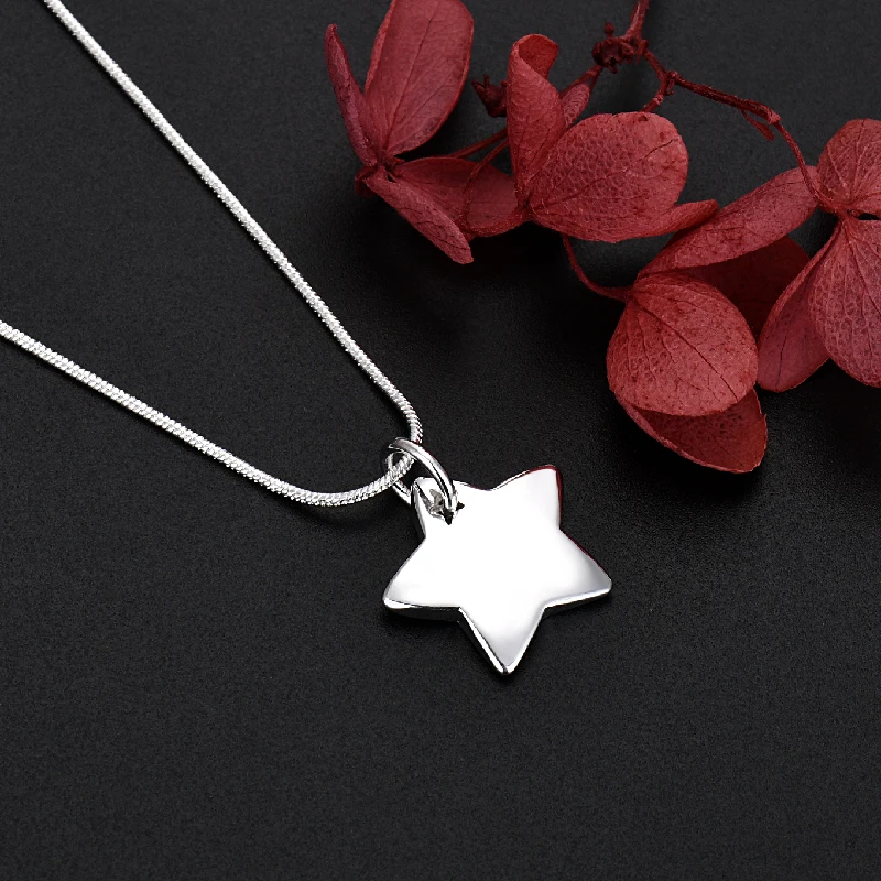 Hot Popular Brands 925 Sterling Silver Elegant Star Necklace for Women Fashion Party wedding Street Versatile Jewelry noble Gift
