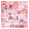 10/60pcs Pink Bookish Reading Book Stickers for Students School Season Gifts Scrapbooking Notebooks DIY Laptop Phone Bottle Kids 1