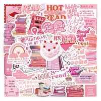 10/60pcs Pink Bookish Reading Book Stickers for Students School Season Gifts Scrapbooking Notebooks DIY Laptop Phone Bottle Kids 1