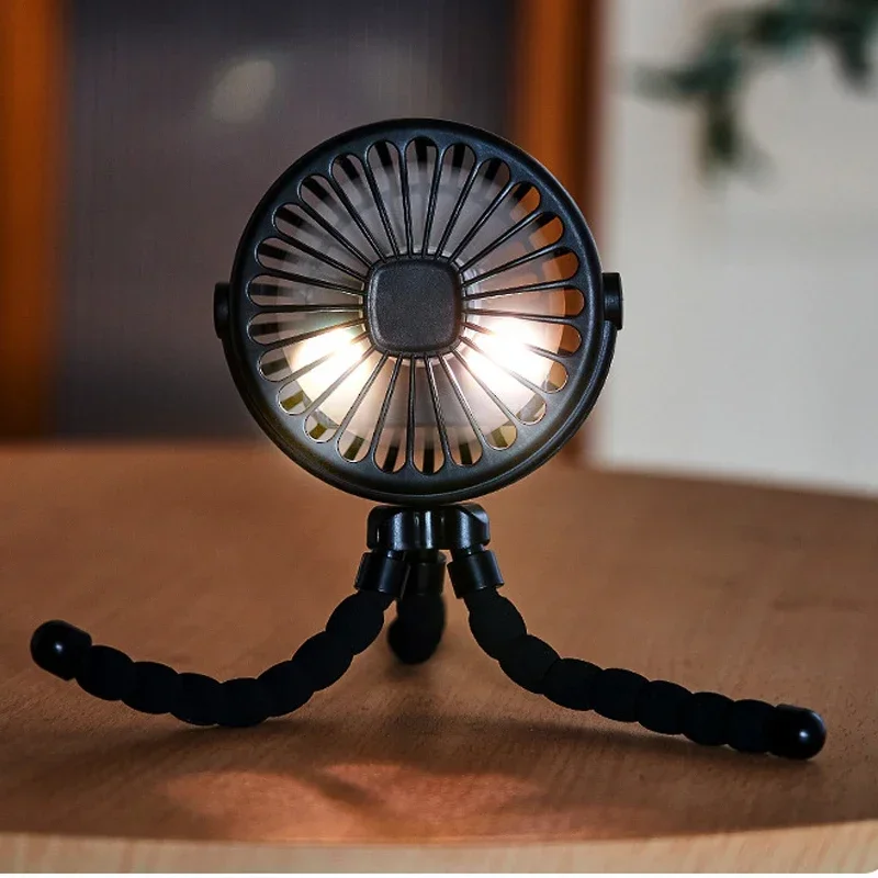 Portable Clip-On Stroller Fan with USB Rechargeable Battery and Adjustable Speeds