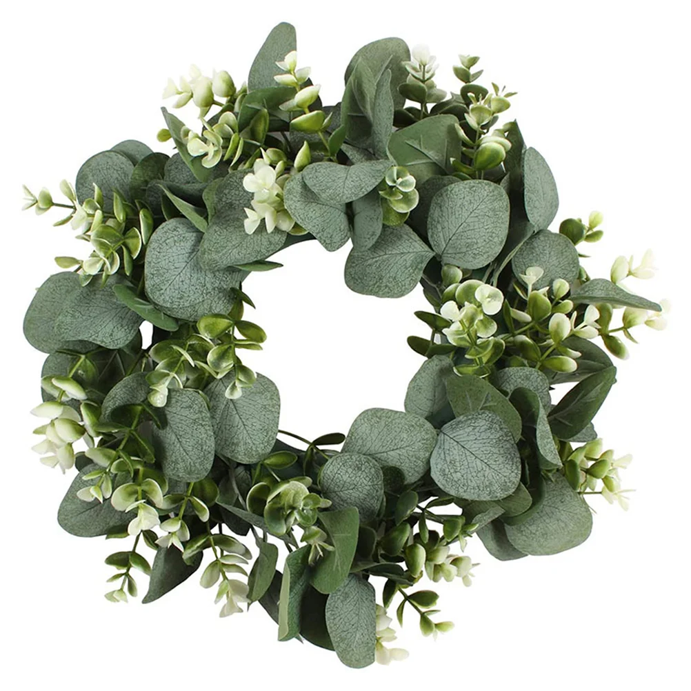 

Artificial Grass Ring Eucalyptus Leaf Wreath Garland Door Hanging Wedding Simulation Plastic Layout