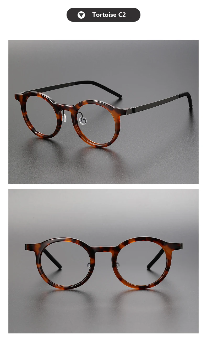 Japanische Design Acetat Titan Brille Rahmen Männer Frauen Brillen Vintage Retro Gravur Lesen Brillen Rezept Optische – Detail 11