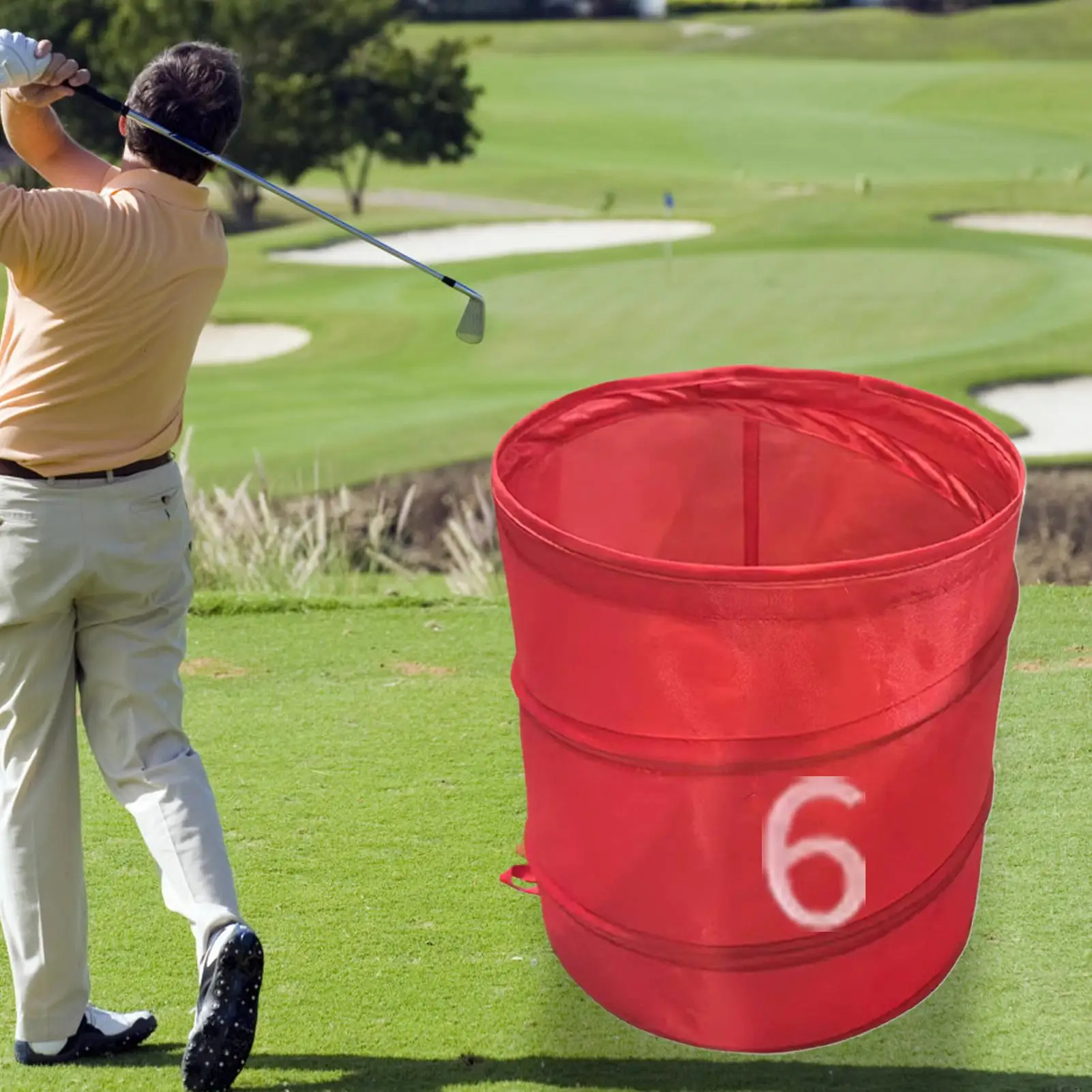 Description Picture 3 of itemGolf Game Storage Bucket Foldable Outdoor Golf Chipping Game Bucket Portable Organizer Ball Sport Equipment for Lawn Park Beach