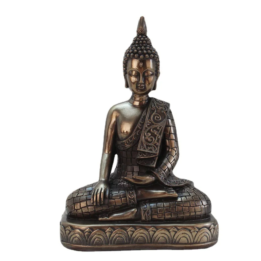 

Southeast Asian Style Buddha Home Decoration Bronze Resin Crafts Meditation Buddha Sculpture Feng Shui Figurines Adornment