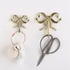 Retro Brass Bow Shape Wall Hook Gold Functional Bow-Knot Hook Wall Hangings Decorative Wardrobe Hanger Clothes Coat 1