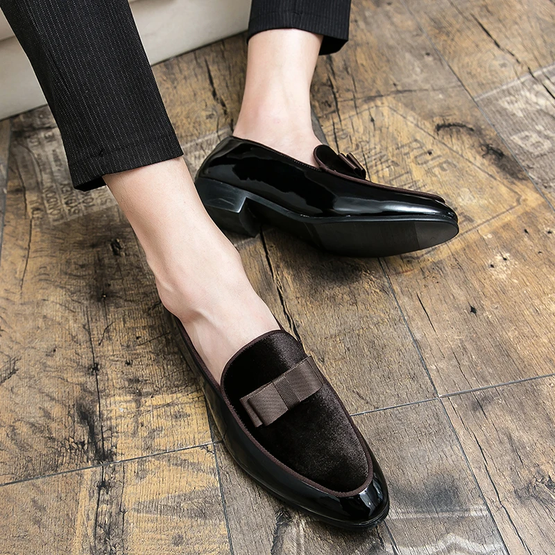 Men Dress Shoes Shadow Patent Leather Luxury Fashion Groom Wedding Shoes Men Luxury italian style Oxford Big Size 48 leather shoes