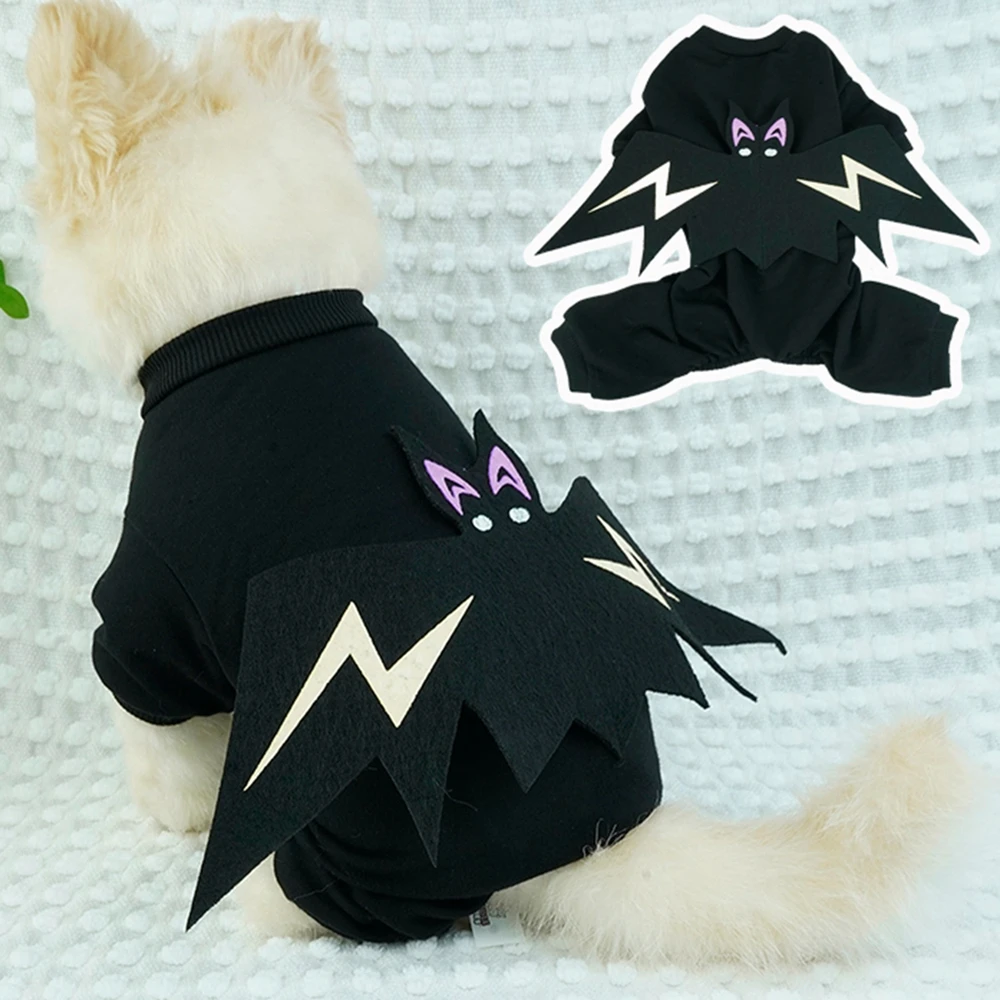 

Halloween Three-Dimensional Dog Costume Party Pet Four-Legged Clothes Tight Chihuahua Bat Suit High Stretch Holiday Dog Supplies