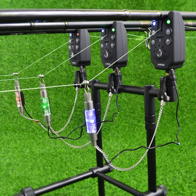 Wireless fishing bite alarm 1+4 set with 4pcs illuminated swinger in  EVA case for carp fishing B1203S 4
