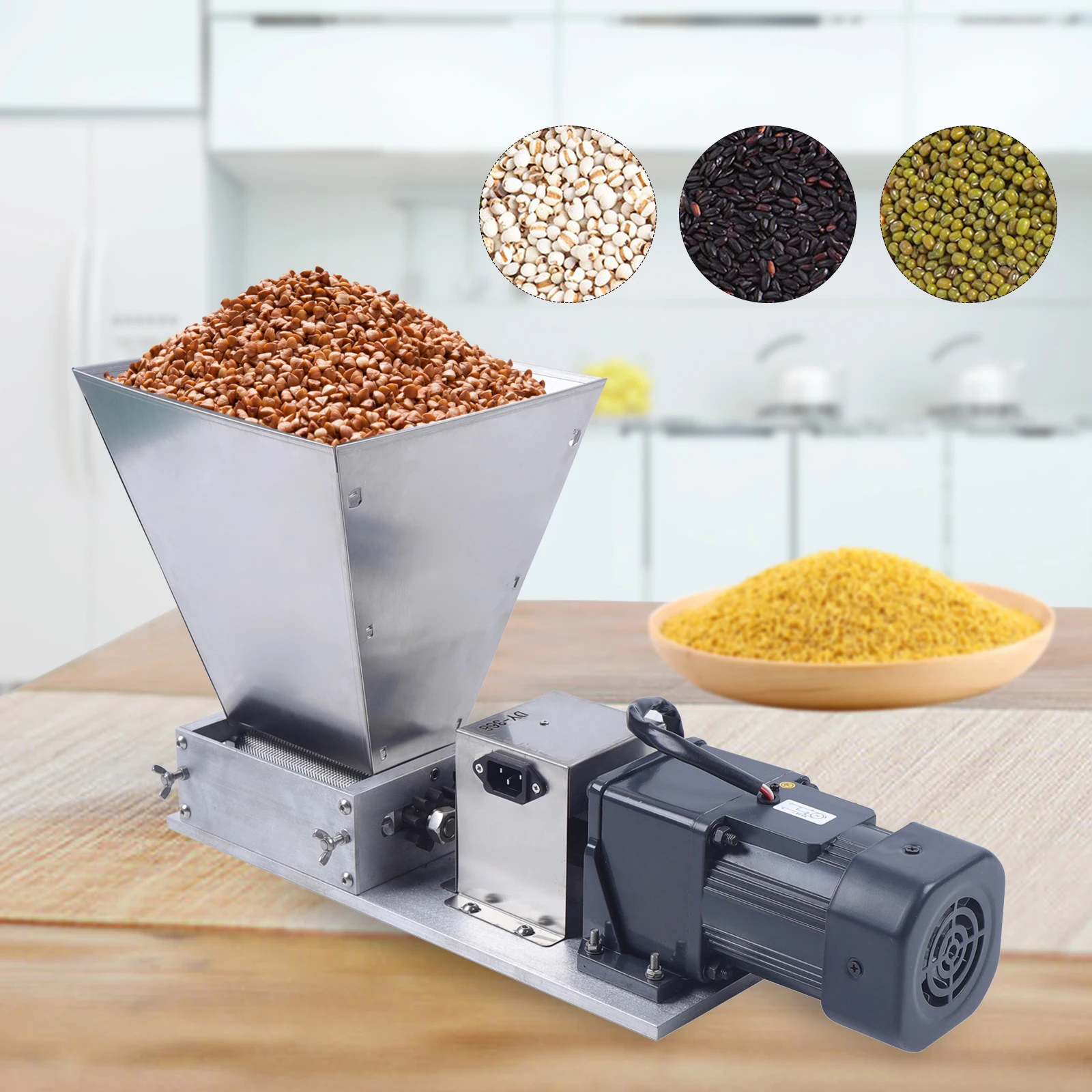 

High Quality Home Coffee Bean Grinder W/ Stainless knurled knobs Electric Grain Barley Mill Crusher For Brew Factory Farm