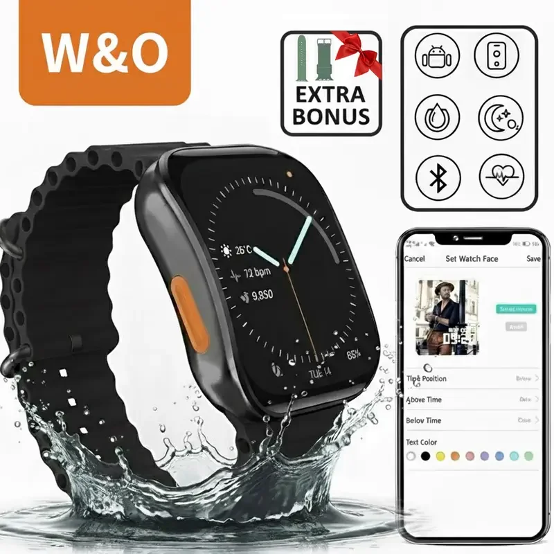 Smart Watch For Women Men, 1.83'' HD Full Touch Screen Wireless Calling Smartwatch (Answer/Make Call), Activity Tracker, 100+ Sport Modes, Pedometer, Message Alerts, Sport Fitness Tracker,Compatible With Iphone.Holiday Gifts, Birthday Gifts