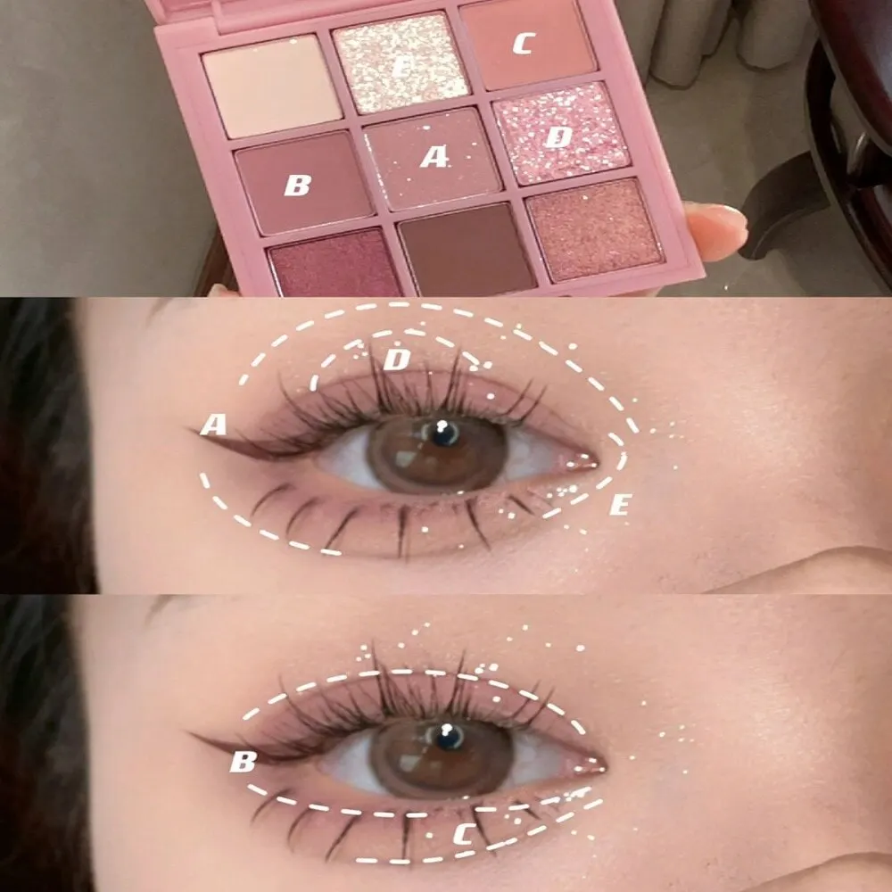 Eye Shadow Transparent Acrylic Eyeshadow Tray Pearl Matte Waterproof Earth Color Nine Grid Eyeshadow