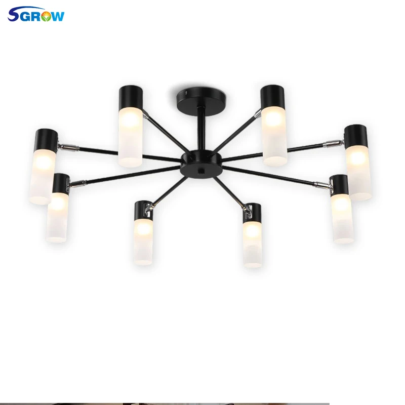 

SGROW Acrylic Heads Led Chandeliers Modern Industrial Light Fixtures Branch Lamp for Living Room Dinning Room Hanging Lamp